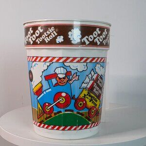 Vintage 1990s Tootsie Roll Plastic Cup/container With Whimsical Train Design